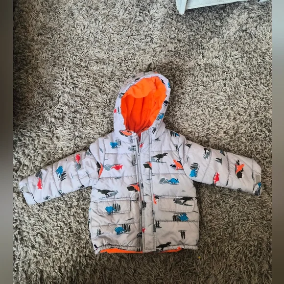 Carter’s Toddler Dino Puffer Jacket | Boys 3T | Winter Coat - Picture 1 of 4